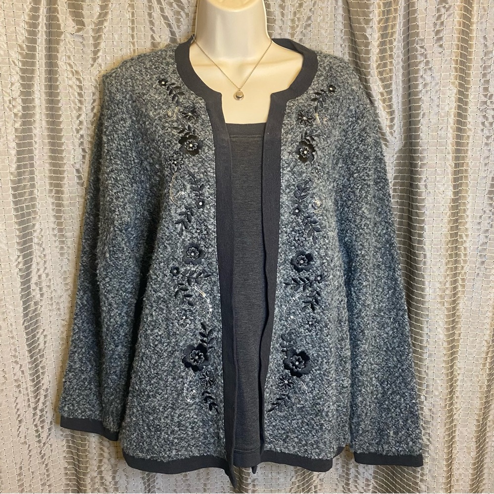 Cathy Daniels Womens Gray Sweater XL